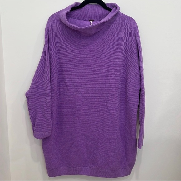 Free People Ottoman Slouchy Sweater Glowing Grape Purple M L XL - Picture 5 of 10